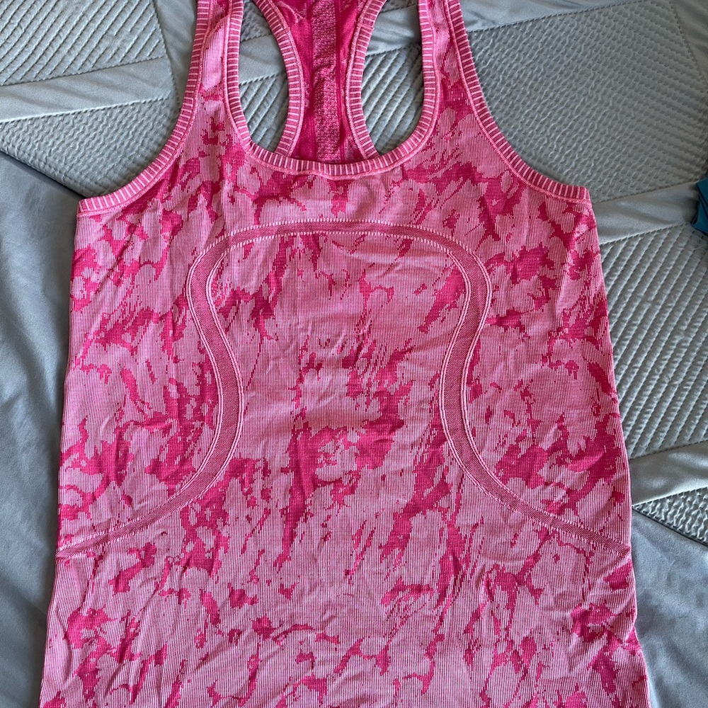 Lululemon Pink Patterned Racerback Tank Top
